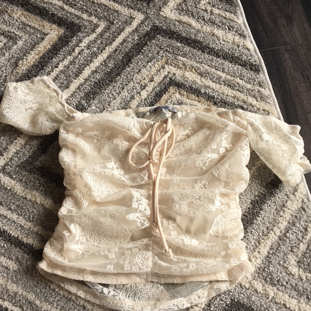 Cream crop top